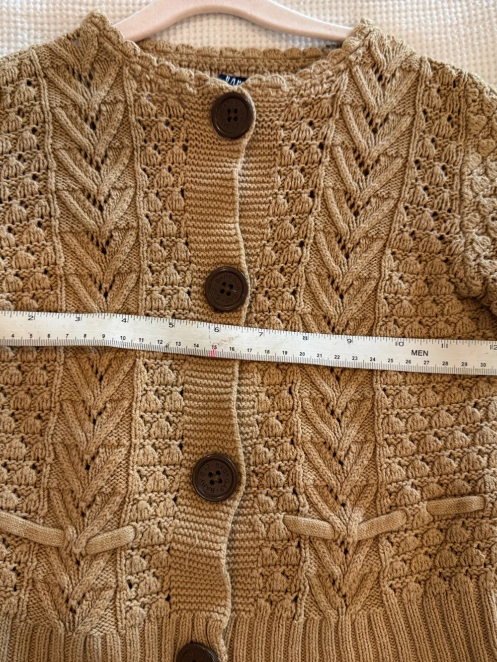 GAP Tan Knit Button-Up Sweater
